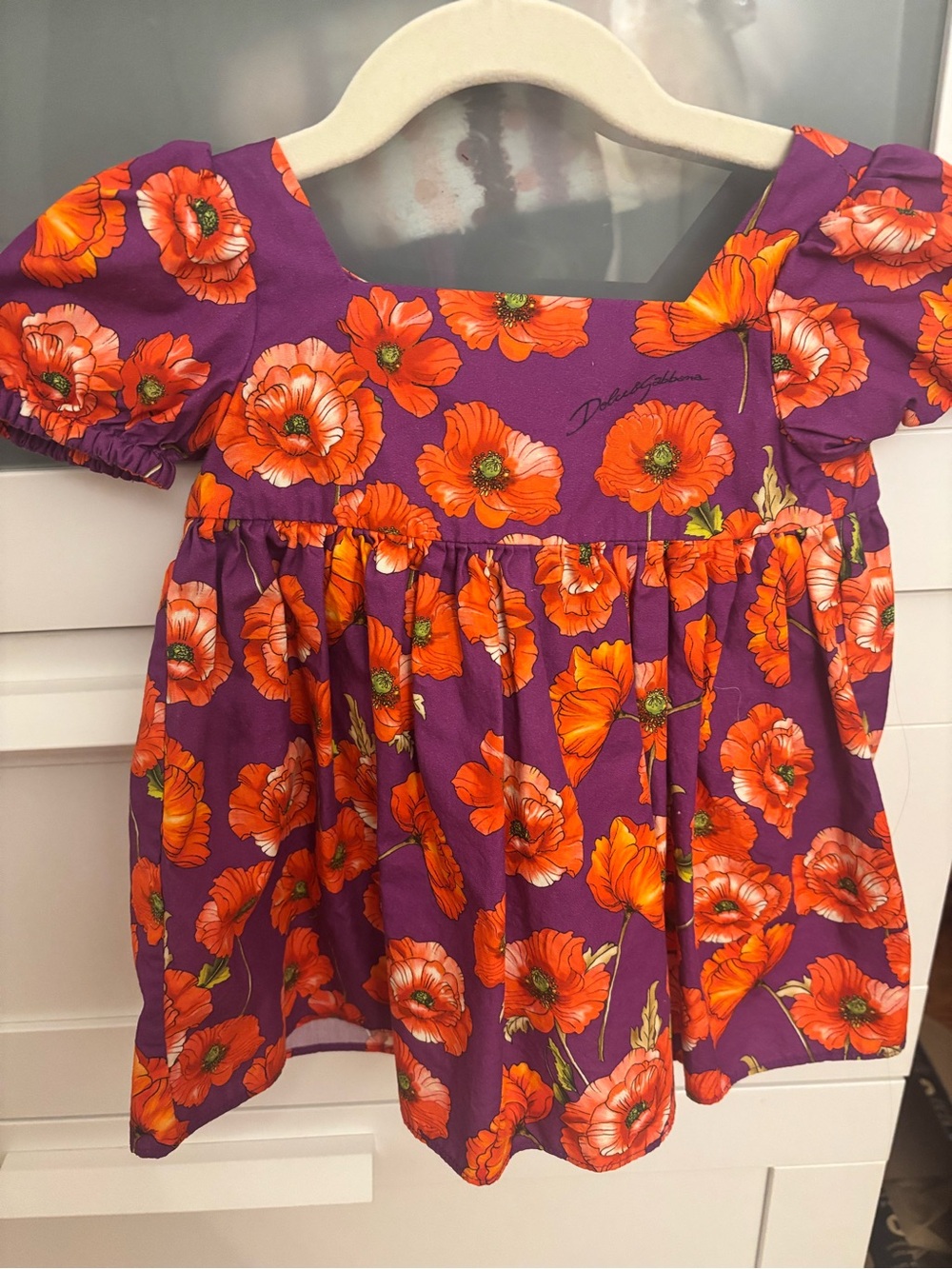 Dolce & Gabbana Purple Dress with Orange Floral Print